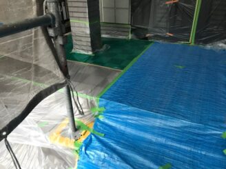 土岐市で屋根一部葺き替え 外壁塗り替え塗装 養生完成