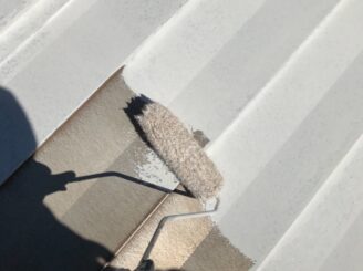 多治見市で屋根外壁塗 屋根下塗り塗装