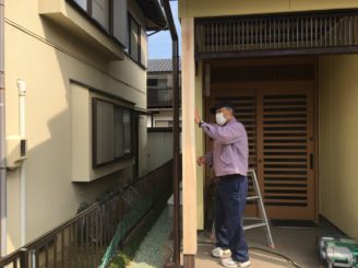 土岐市 外壁塗装 木部の塗装 柱の入れ替え