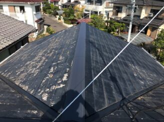 多治見で屋根外壁の塗り替え塗装 屋根塗り替え前