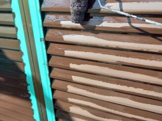 多治見市で屋根外壁塗装　雨戸の塗り替え