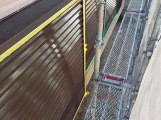 多治見市で外壁塗装軒天張替え工事 雨戸塗り替え塗装