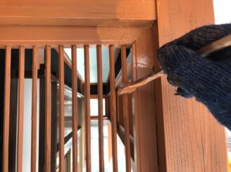 多治見市で外壁塗装 格子部分塗装