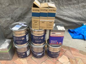 恵那市長島町、使用する塗料缶