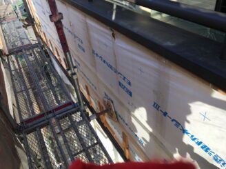 可児市でベランダの外壁の貼り替え工事