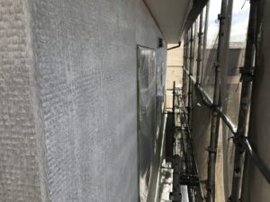 中津川市、外壁の下塗り2回目塗装