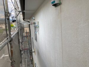 恵那市、外壁の下塗り塗装完了