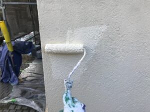 中津川市、ブロック塀の上塗り塗装
