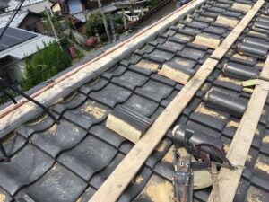 土岐市　屋根の修理　漆喰が剥がれた
