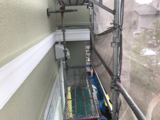 多治見市で屋根外壁塗り替え塗装 シリコン塗装 上塗り完成 防カビ材