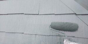 中津川市、屋根の下塗り2回目塗装