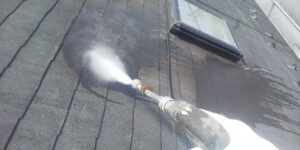 中津川市、屋根のバイオ洗浄と高圧水洗浄
