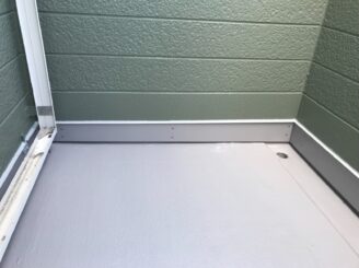 多治見市で屋根積み替え 外壁塗り替え塗装 ベランダ防水工事 リボール式 グリーン系