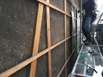 多治見市で外壁一部塗り替え 張り替え ガルバ トタン張替え