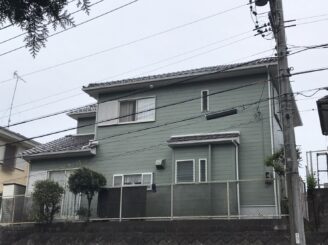多治見市 瑞浪市 屋根積み替え 外壁塗り替え塗装 外壁色の退色 塗膜剥離 塗り替え後 グリーン系塗料