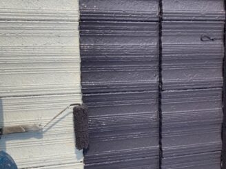 多治見市で屋根外壁塗り替え塗装工事　屋根フッ素　外壁シリコン　屋根中塗り塗装