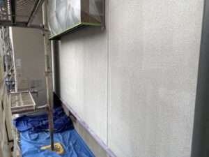 恵那市大井町、外壁の下塗り塗装完了