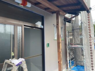 多治見市 瑞浪市で外壁一部塗装 お風呂交換工事 外壁塗り替え塗装 上塗り完成