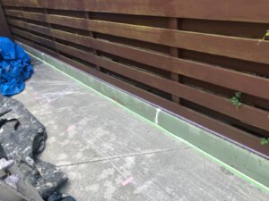 多治見市で外壁塗装　塗り替え工事　シリコン塗料　外壁上塗り塗装　グリーン系　ベランダ雨漏れ補修　塀塗り替え　