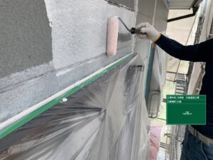 瑞浪市、サイディング外壁の下塗り塗装