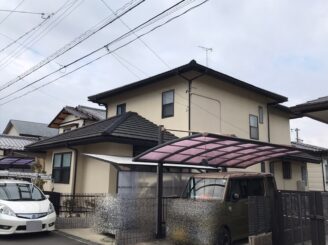 多治見市 屋根外壁塗装工事 塗り替え塗装 カビ 苔の発生 バイオ洗浄 色落ち 色の退色 変色 見積り無料 ドローン撮影 近所 市内 塗り替え前