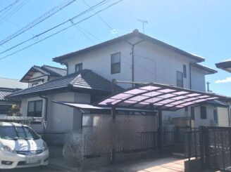 多治見市 屋根外壁塗装工事 塗り替え塗装 カビ 苔の発生 バイオ洗浄 色落ち 色の退色 変色 見積り無料 ドローン撮影 近所 市内 塗装後 完成写真