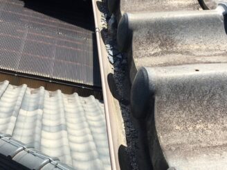 多治見市 外壁塗装 塗り替え工事 屋根棟の積み替え 漆喰剝がれ 漆喰汚れ 棟津も直し シリコン塗料 見積り無料 現地調査 プロタイムズ多治見店