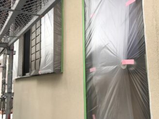 外壁塗装　　多治見市　塗り替え工事　壁　色の退色　変色　和風　足場設置　現調時　塗り替え前　見積り無料　相談無料　養生