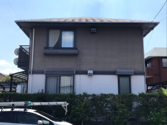 多治見市 屋根外壁塗装 ミサワホーム ハウスメーカー フッ素塗料 塗り替え 目地打ち替え ひび割れ カビ 苔 コケの発生 茶系 グレー系 見積り無料 相談無料 塗り替え前 現調時 外壁汚れ