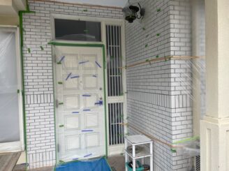 多治見市 外壁塗装 塗り替え塗装工事 フッ素塗料 養生 見積り無料 調査無料 プロタイムズ多治見店 タイル アプローチ