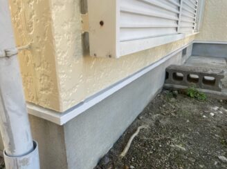多治見市 日成ホーム 外壁塗装 水切りの塗り替え チョーキング現象 防水機能低下 見積り無料 プロタイムズ多治見店