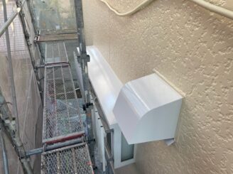 多治見市 日成ホーム 外壁塗装 換気フードカバーの塗り替え チョーキング現象 防水機能低下 見積り無料 プロタイムズ多治見店