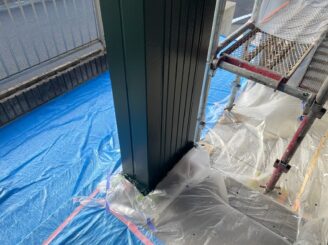土岐市 外壁塗装 塗り替え工事 棟板金塗り替え ベランダ防水工事 現調時 見積り無料 多治見市 日成ホーム プロタイムズ多治見店 外壁上塗り