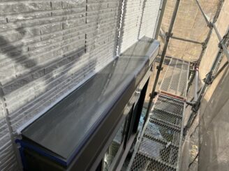 多治見市 外壁塗装工事 塗り替え シリコン塗料 グレー系 付帯部 シャッターボックス 見積り無料 プロタイムズ多治見店 日成ホーム