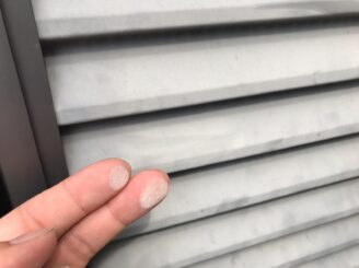 多治見市 外壁塗装工事 塗り替え シリコン塗料 グレー系 雨戸 手 粉 チョーキング現象 防水機能低下 サイン 見積り無料 プロタイムズ多治見店 日成ホーム