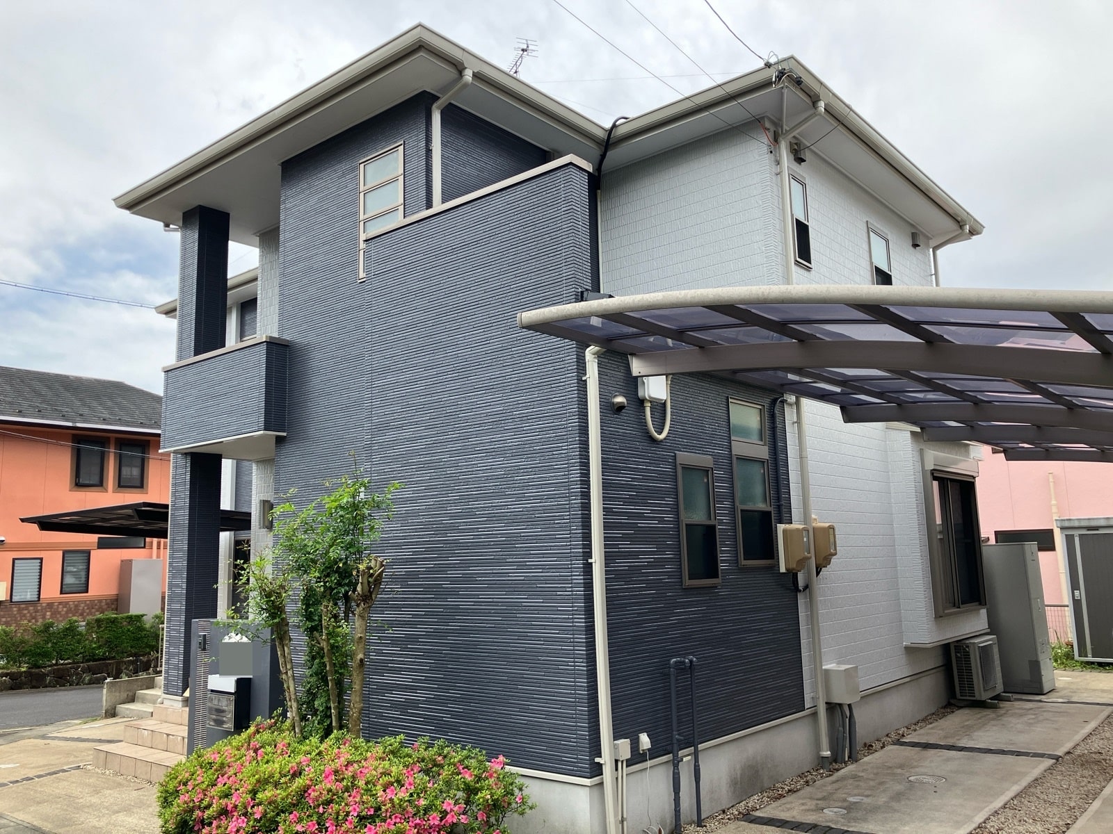 多治見市松坂町　屋根塗装　外壁塗装　ベランダ防水　塀塗装