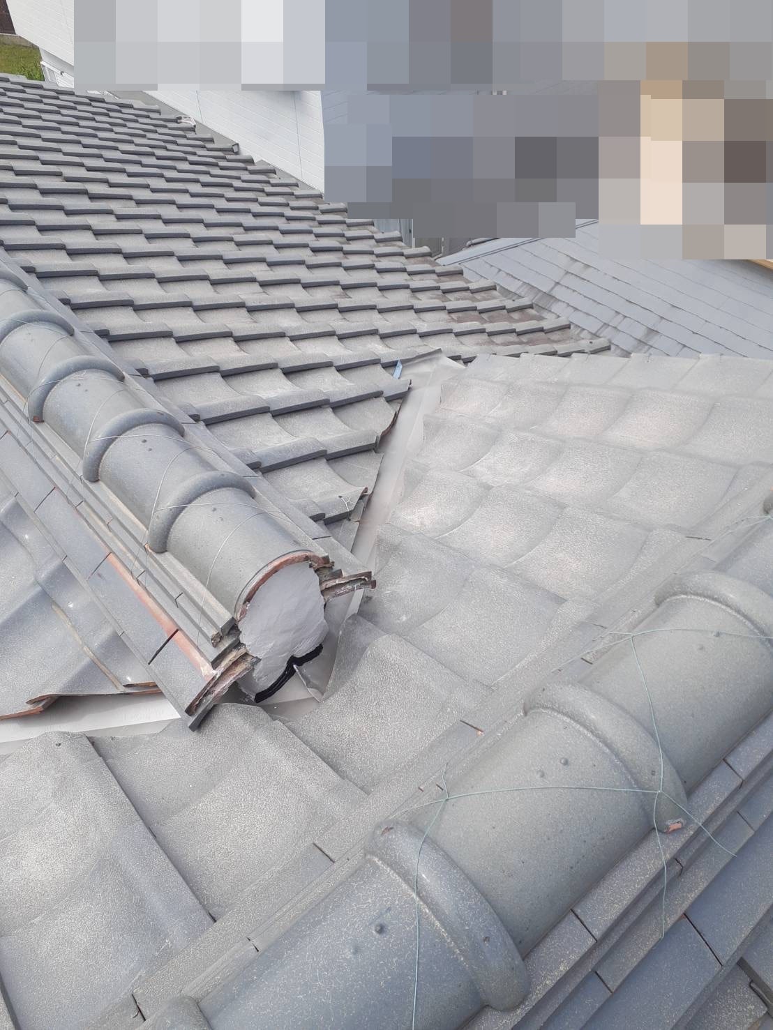 谷樋交換後の屋根