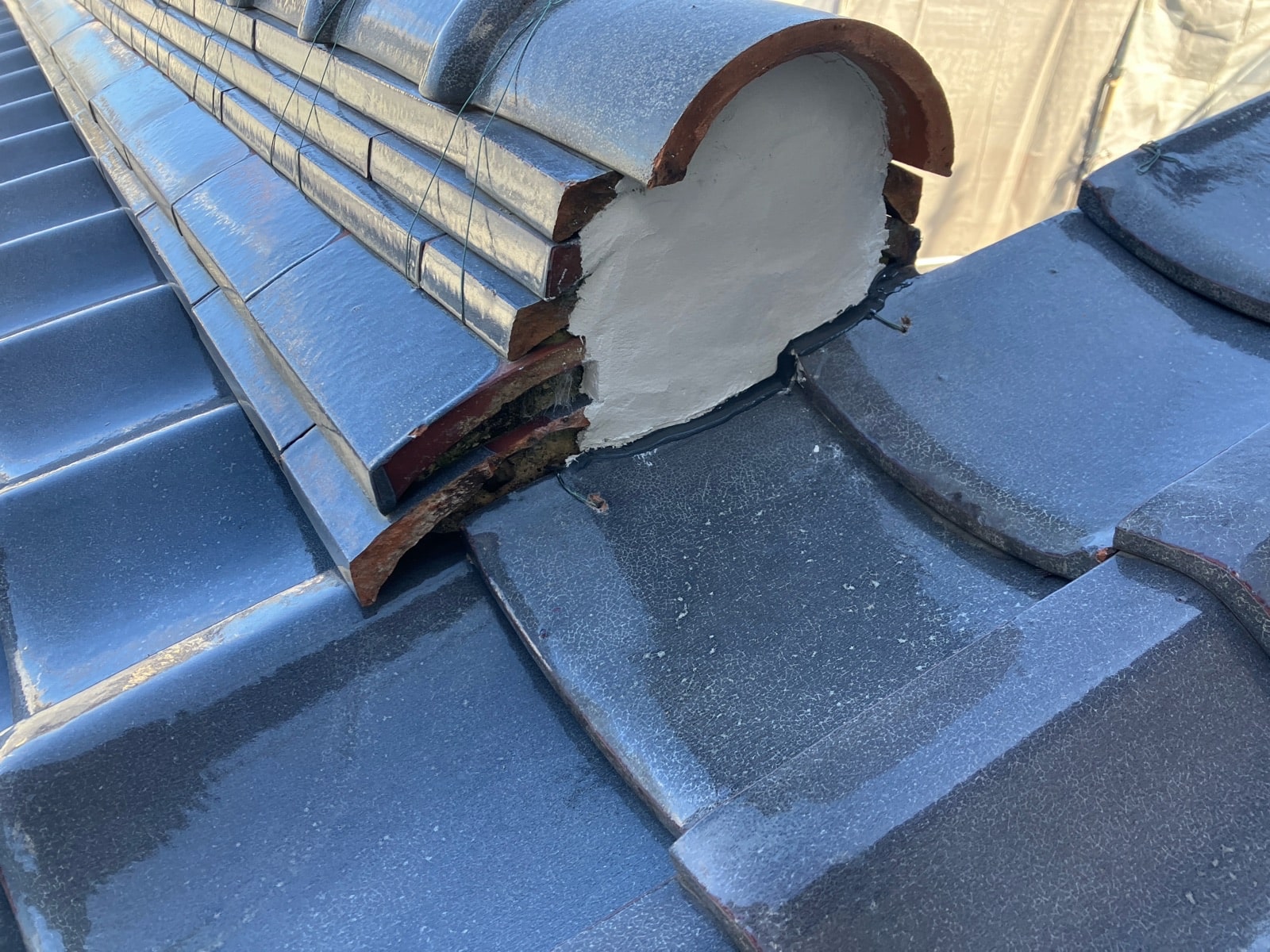 多治見市　屋根　漆喰