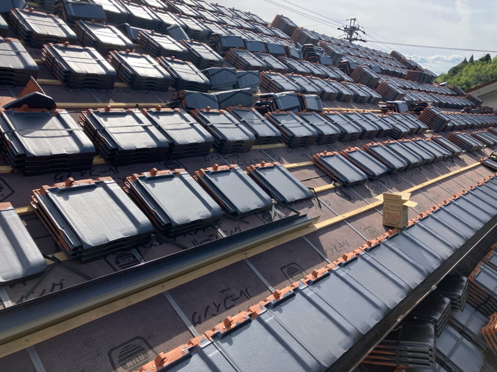 土岐市駄知町　瓦屋根積み替え　三州瓦