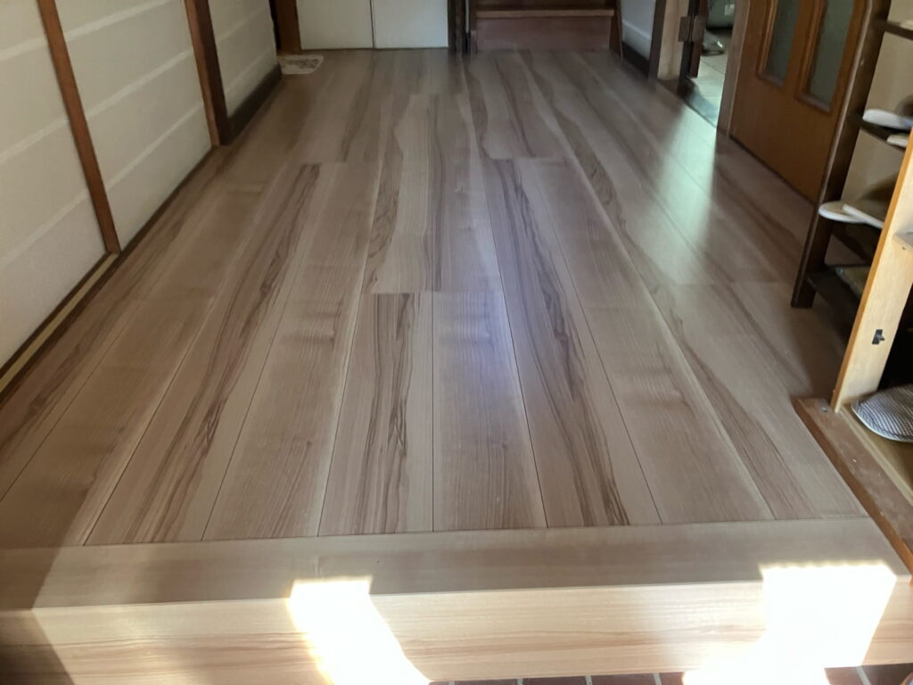土岐市 廊下 床 重ね張り 重ね貼り