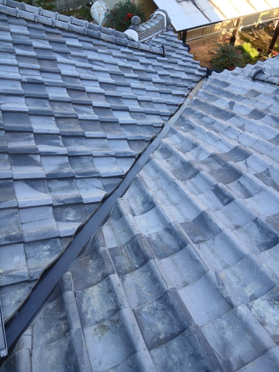 多治見市　瓦屋根　漆喰工事後