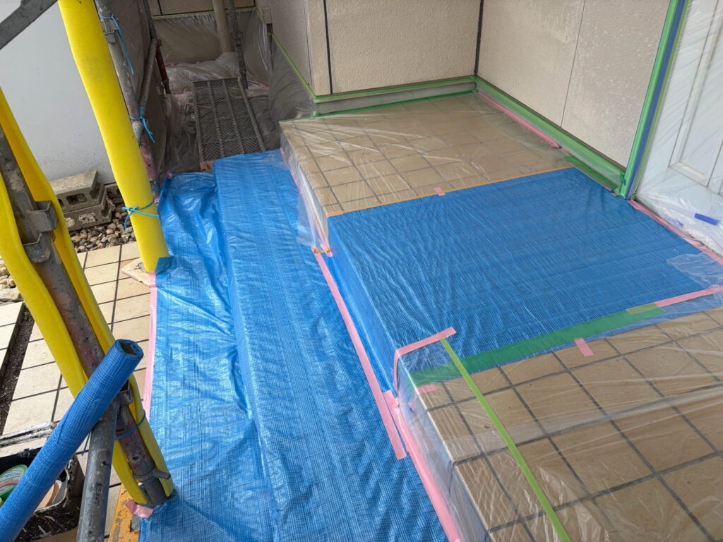 多治見市　外壁塗装　養生完成