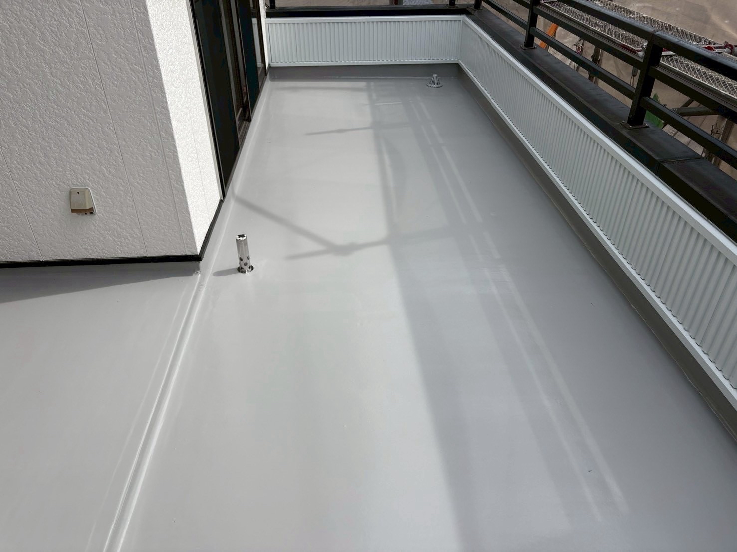 多治見市赤坂町　ベランダ防水工事　ウレタン防水　通気緩衝シート