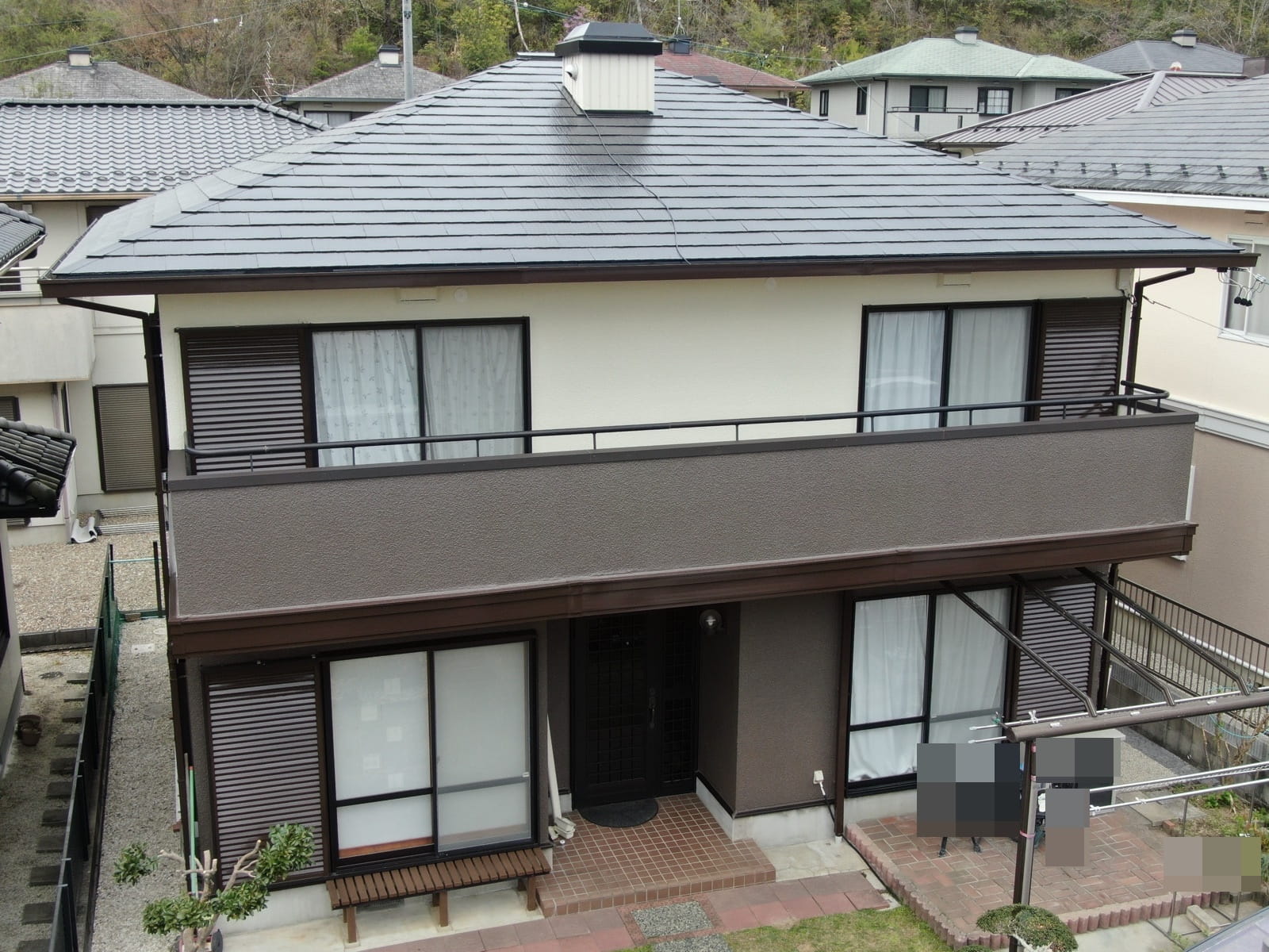 土岐市泉町久尻　屋根塗装工事　外壁塗装工事　ベランダ防水工事　完成