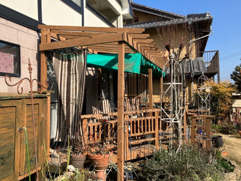 多治見市脇之島町　ウッドデッキ補修　塗り替え　塗装　工事前