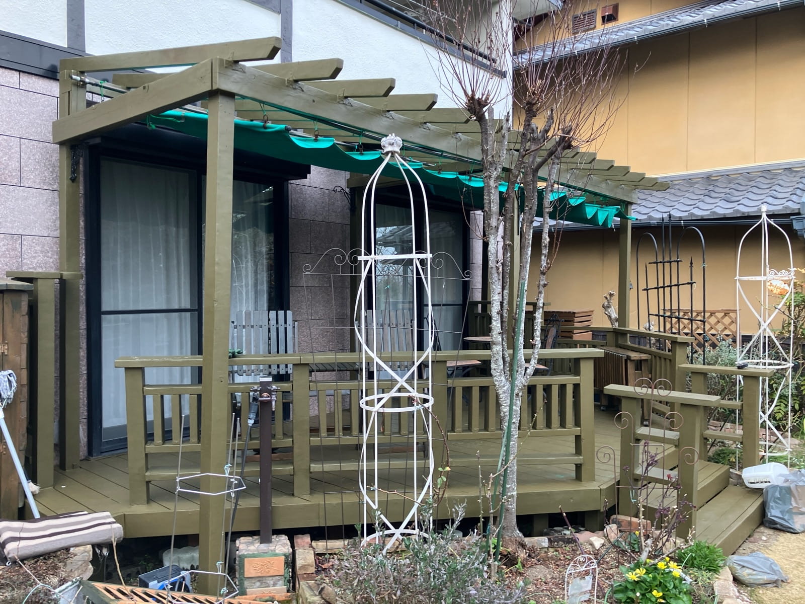 多治見市脇之島町　ウッドデッキ補修　塗り替え　塗装　施工後