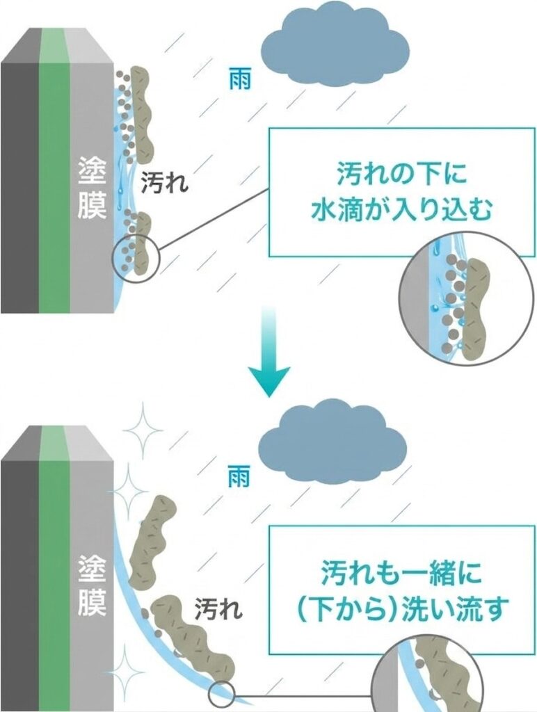 多治見市　日成ホーム　親水性の説明